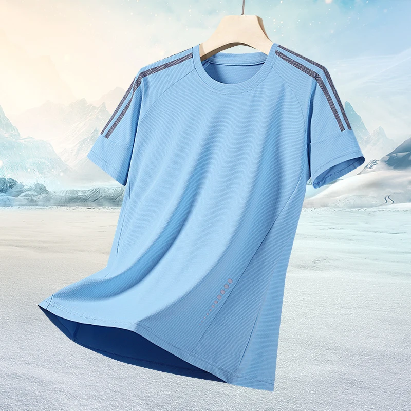 YJKVUR Oversize T-shirts Men's 2024 Summer Comfortable Breathable Short Sleeve Tops Quick Dry Outdoor Sports Gym Running Shirts