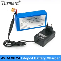 Turmera 4S 14.6V 2A Lifepo4 Battery Charger DC 5.5*2.1mm for 4Series 12.8V 14.4V 18650 32650 32700 33140 Lifepo4 Batteries Use A