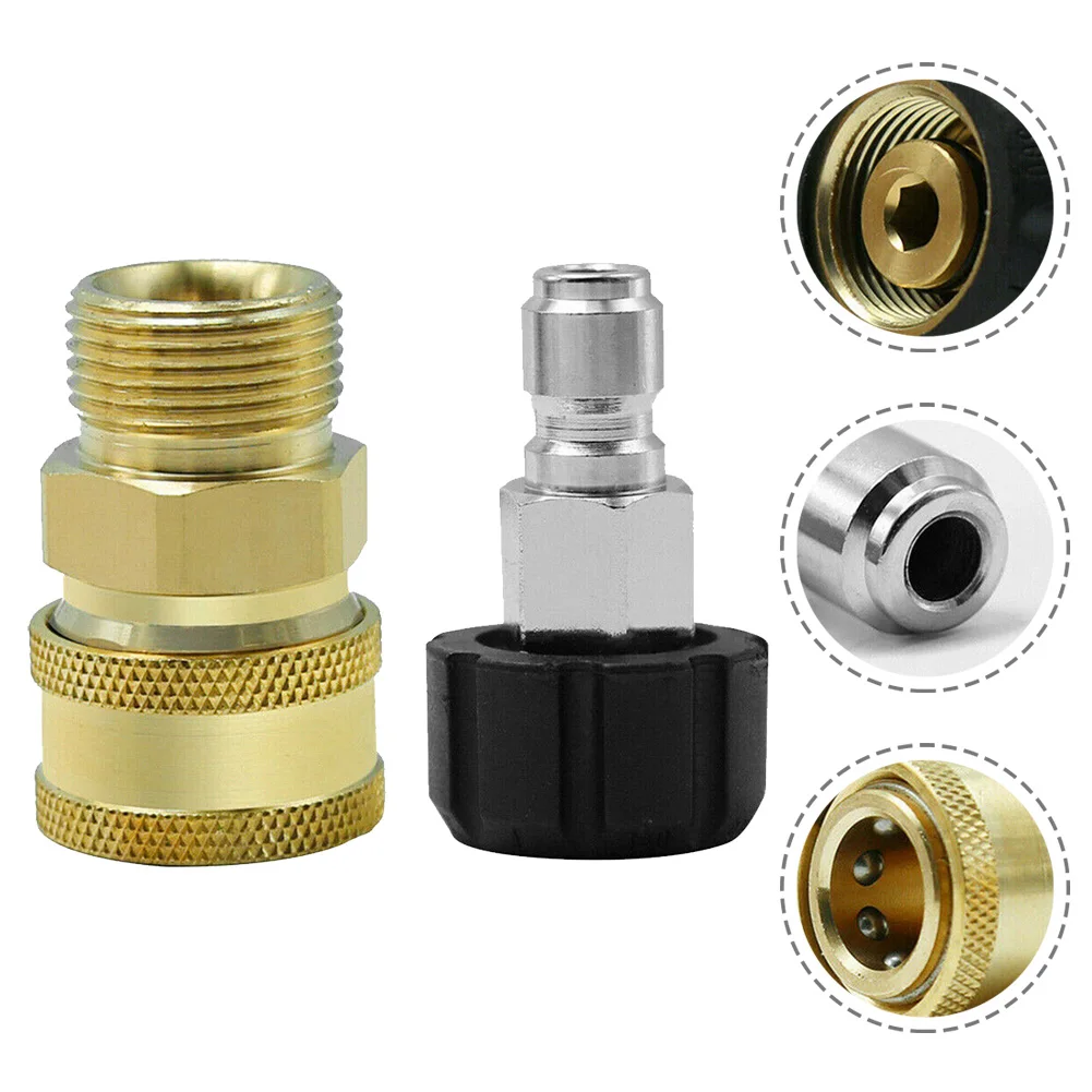 

Pressure Washer Adapter, M22 14mm 15mm Swivel to 3/8 Quick Coupler, Convert M22 Nipples, Working Pressure 5,000 PSI
