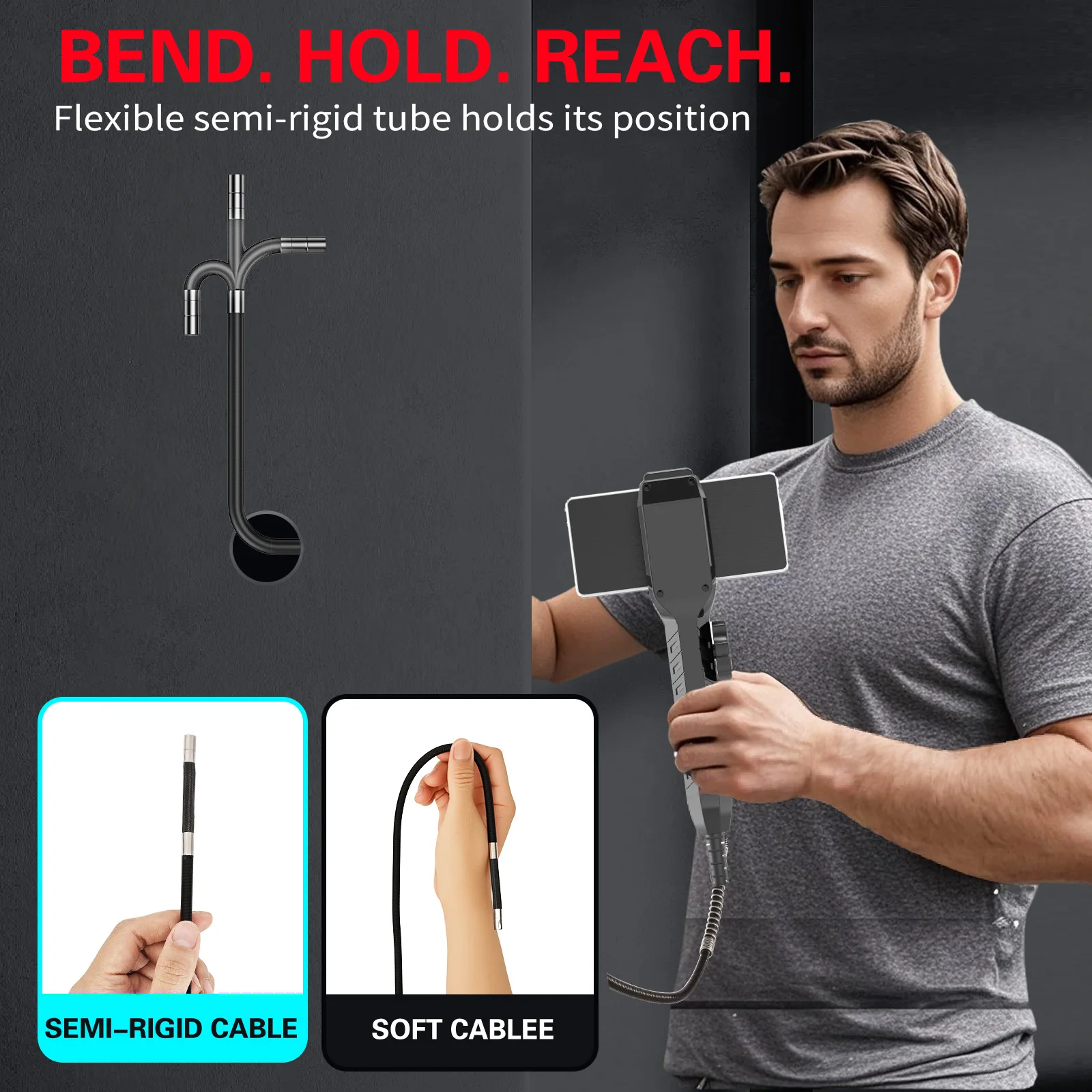 3.9mm/6mm/8mm 360 °   조명이 있는 관절형 내시경 카메라, 안드로이드/iOS 폰과 호환되는 내시경