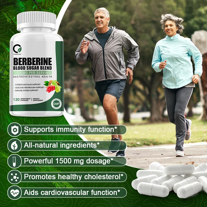 Berberine for Metabolism & Cholesterol Support, GI Support & Immune Support, 1500mg Berberine HCL , Vegan, Gluten Free