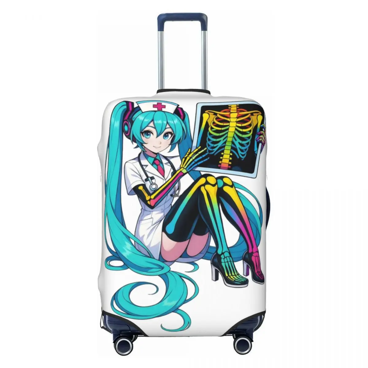 カスタムナースハツネミクボーカロイドロックアニメスーツケースカバー洗える旅行荷物カバー18-32インチ用