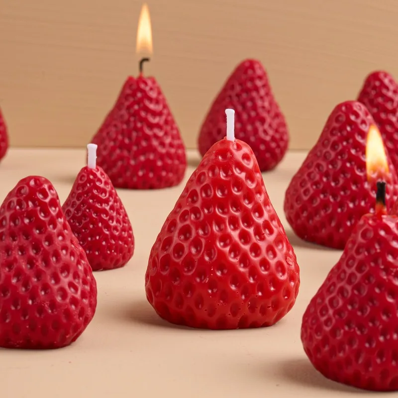3D Erdbeere Aromatherapie Kerze Silikonform DIY handgefertigt romantisch duftend für Valentinstag Party Home Decor Geburtstagsgeschenk – Detail 10