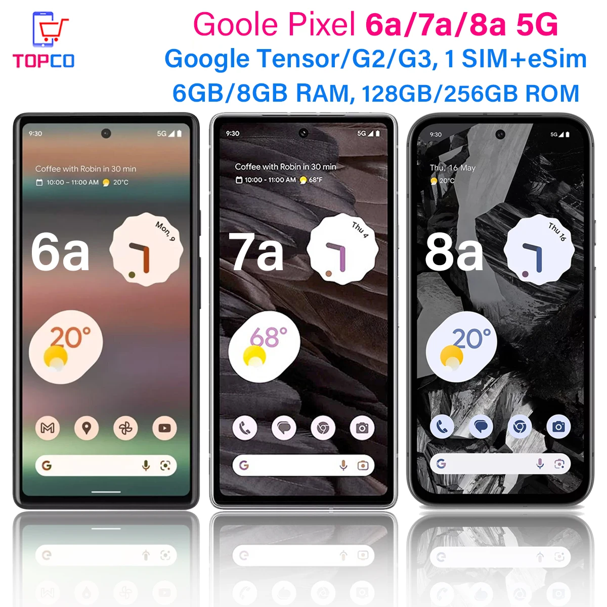 Google Pixel 6a/7a/8a 5G 128GB 6GB/8GB RAM 6.1