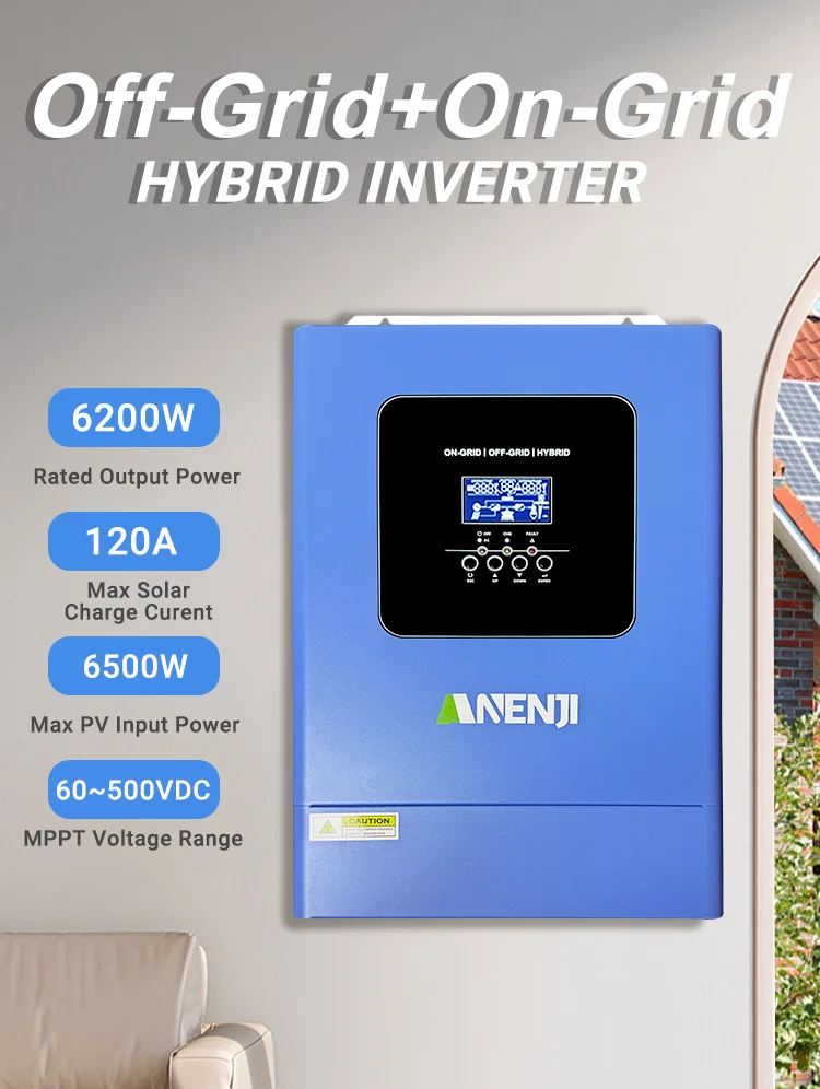 ANENJI 6,2 kW Wechselrichter 48 V Hybrid-Solar-Wechselrichter Parallel On Off Grid Reine Sinuswelle MPPT120A Solarladegerät für Solarpanel PV – Detail 5