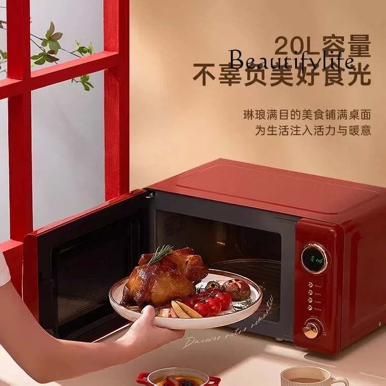 فرن ميكروويف منزلي ، نوع دوار صغير ، فرن موجات خفيفة ريترو ، غلاية صغيرة عالية القيمة ، متعددة الوظائف