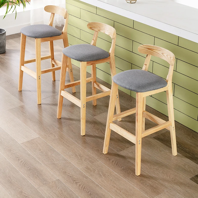 

Nordic Minimalist Bar Chairs Kitchen Aesthetic Modern Living Room Bar Stool High Quality Cushion Taburetes De Bar Home Furniture