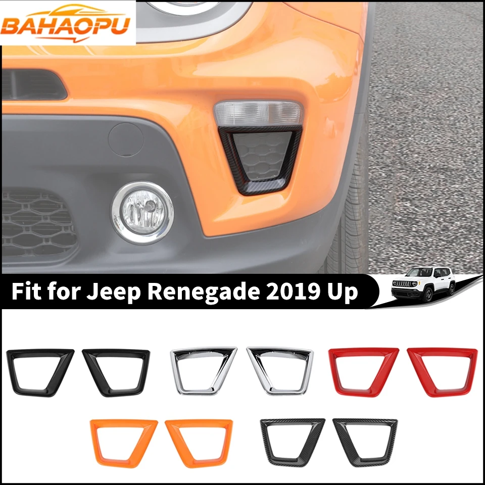 BAHAOPU Car Front Turn Signal Light Lamp Decoration Cover for Jeep Renegade 2019 2020 2021 2022 2023 2024+ Exterior Accessories