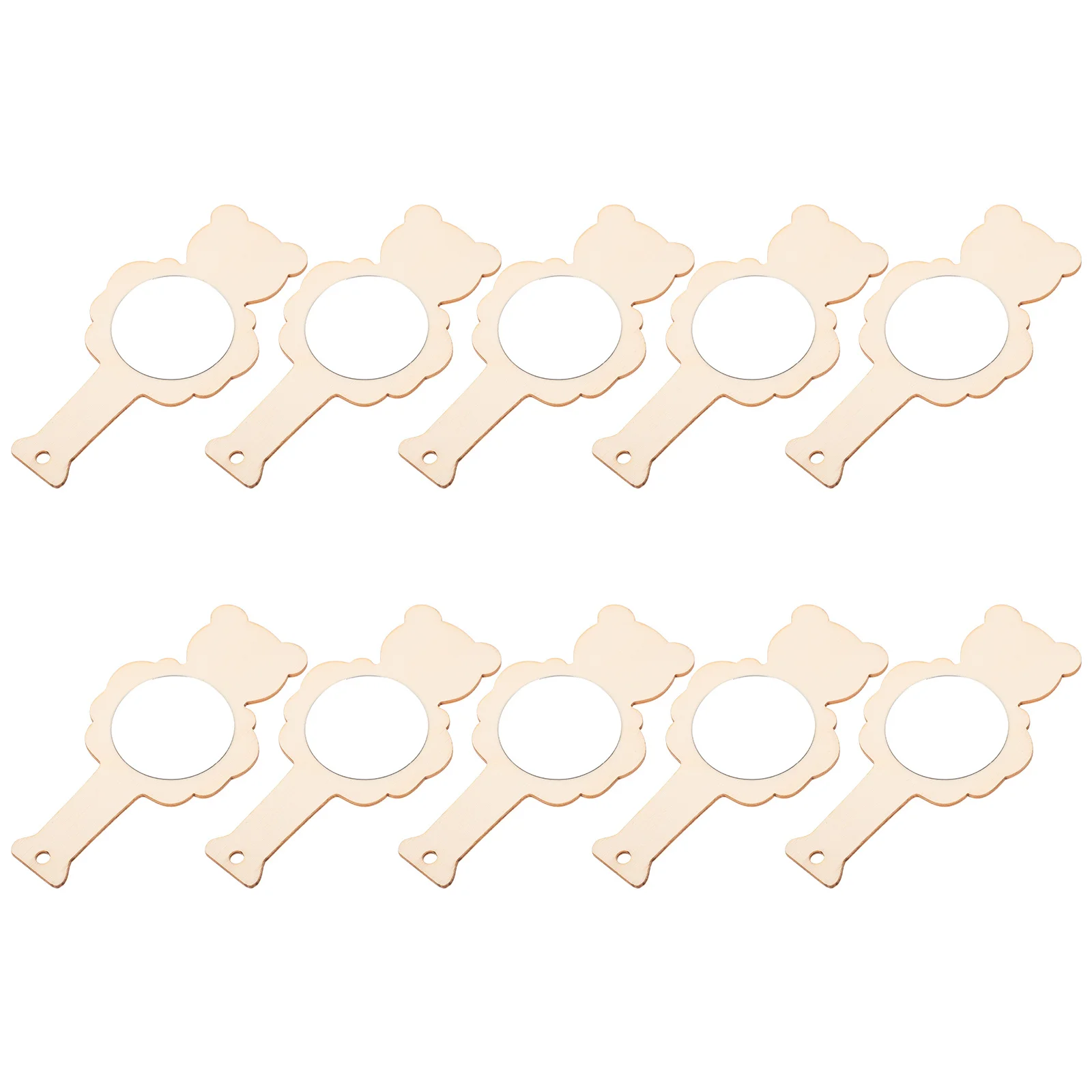 

10pcs Creative Wooden Mirrors Diy Printing Mirror For Handheld Makeup Mirrors Unfinished Wood Mirror Crafts Diy