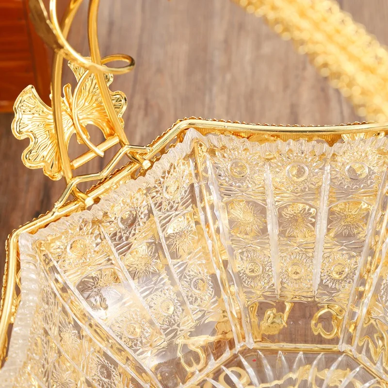 Talerz na owoce w stylu europejskim, wykwintne, lekko luksusowe rękodzieło, dekoracje do salonu, metalowe przekąski owocowe, talerz na owoce