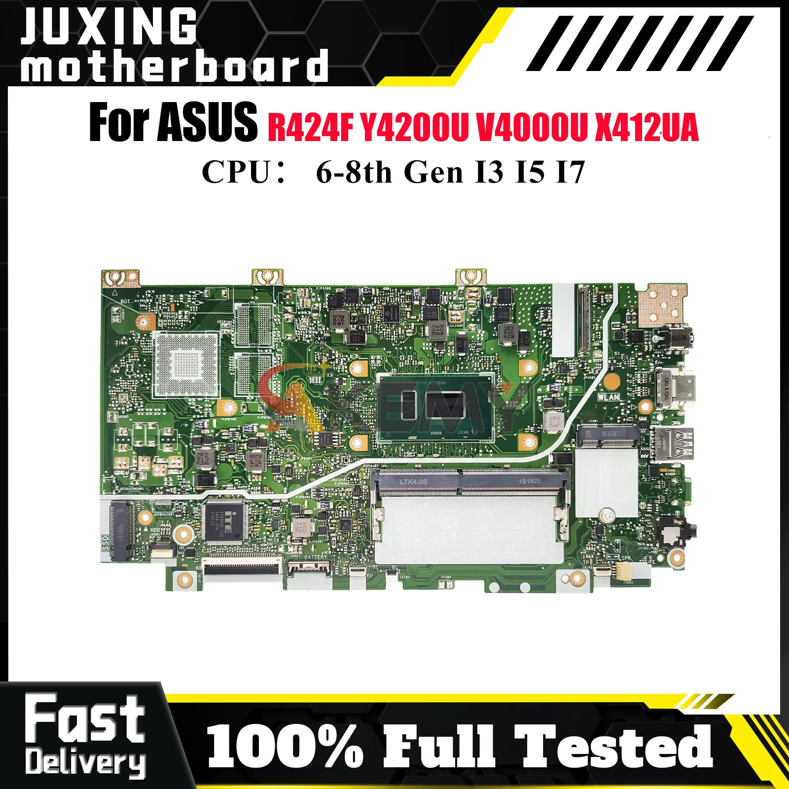 

Материнская плата для ноутбука X412UA ASUS VivoBook V4000U X412UA R424F X412UB X412U X412UF Y4200U с процессором I3 I5 I7, тест в порядке