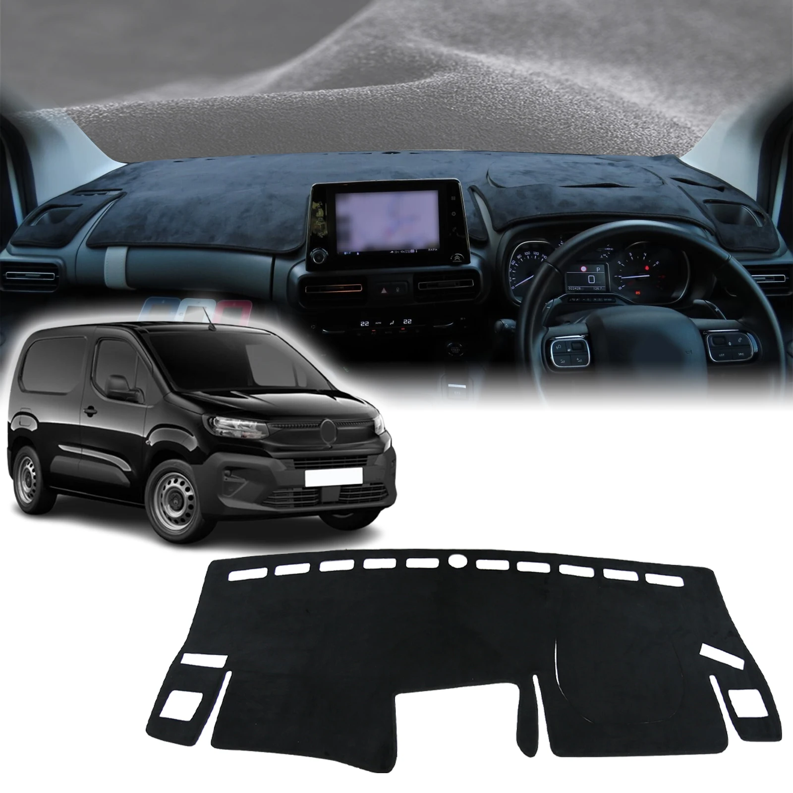 

for Citroen Berlingo for Opel Combo Life for Peugeot Partner 2019-2022 Protective Carpet DashMat Sunshade Dashboard Cover Pad