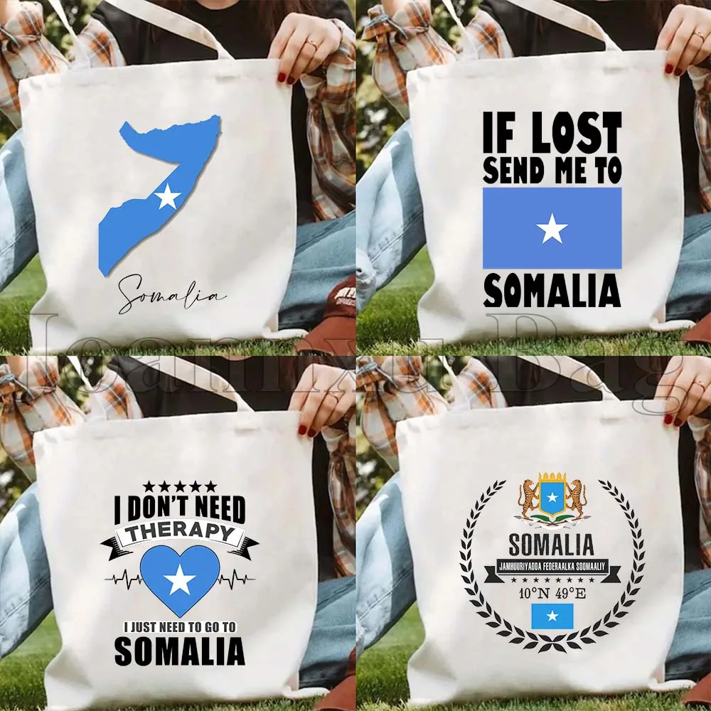 

Somalia Country Map Flag Somalian Cute Customized Gifts Upgraded Straps Shoulder Canvas Tote Bag Shopping Women Shopper Handbag