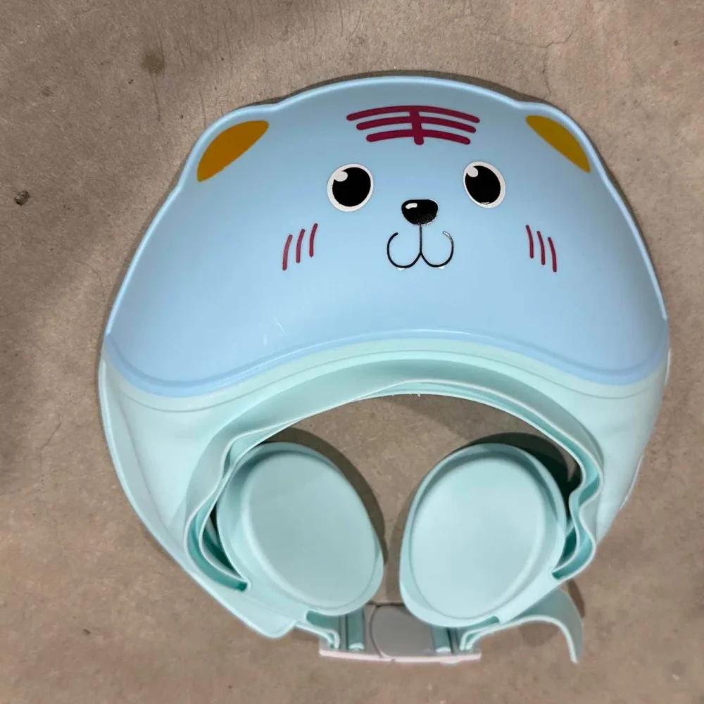 

Cute Animal Shape Baby Shower Cap Adjustable Eye Ear Protection Baby Shampoo Cap Soft Waterproof Children's Bath Cap For