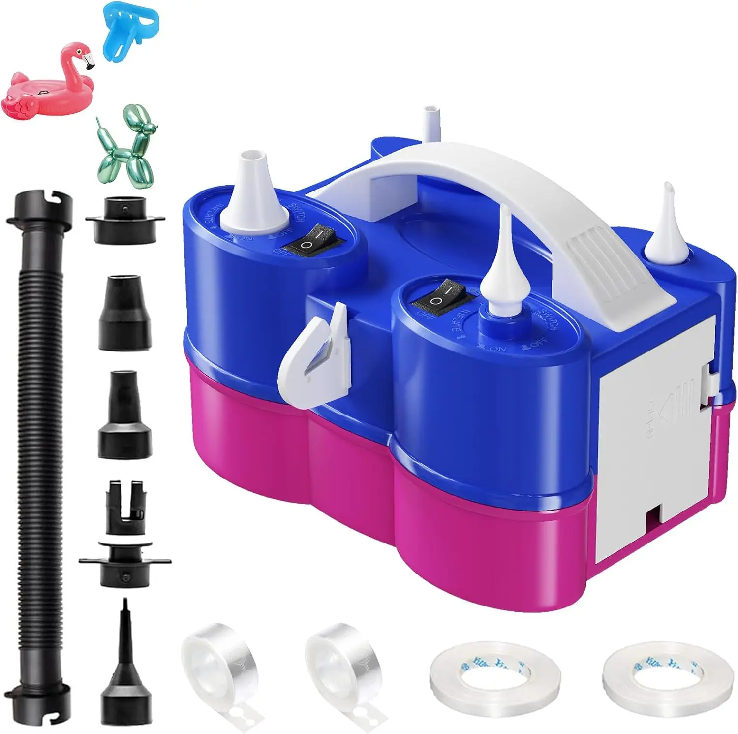

Electric Balloon Pump, 3-in-1 Portable Air Pump for Inflatables and Balloons, Dual Nozzle Blower Machine