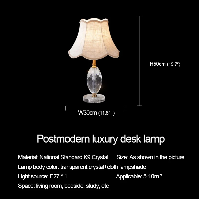 8M Modern Dimming Table Lamp LED Creative Crystal Desk Light With Remote Control for Home Living Room Bedroom Decor