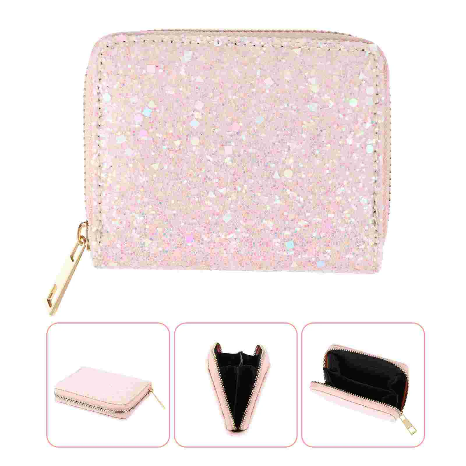 Coin Purse Women Wallet Fashion Frosted Bag Pouch Women's Small Zipper Clutch Change Sequins Storage