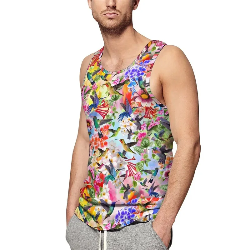 New Summer 3D Cute Animal Birds Printing Tank Top For Men Kid Fashion Streetwear Vest Hawaiian Harajuku Tank Tops Unisex Clothes