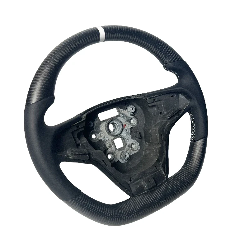 

High Quality Basic Model Accepts Customized Black Flat Leather Matte Carbon Fiber Car Steering Wheel
