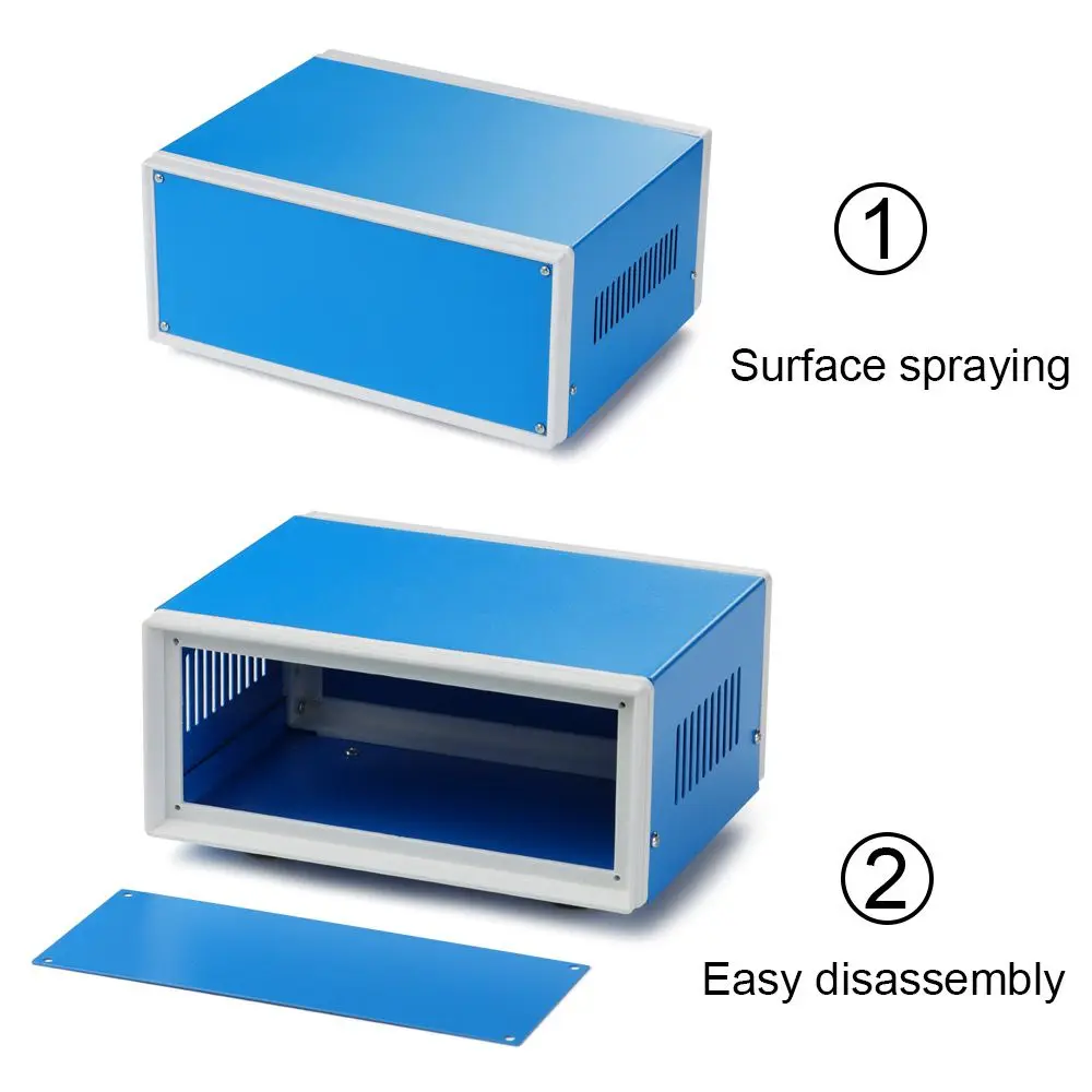 80*170*130 DIY Metal Enclosure Project Case Junction Box Electronics Enclosure Box Instrument Housing