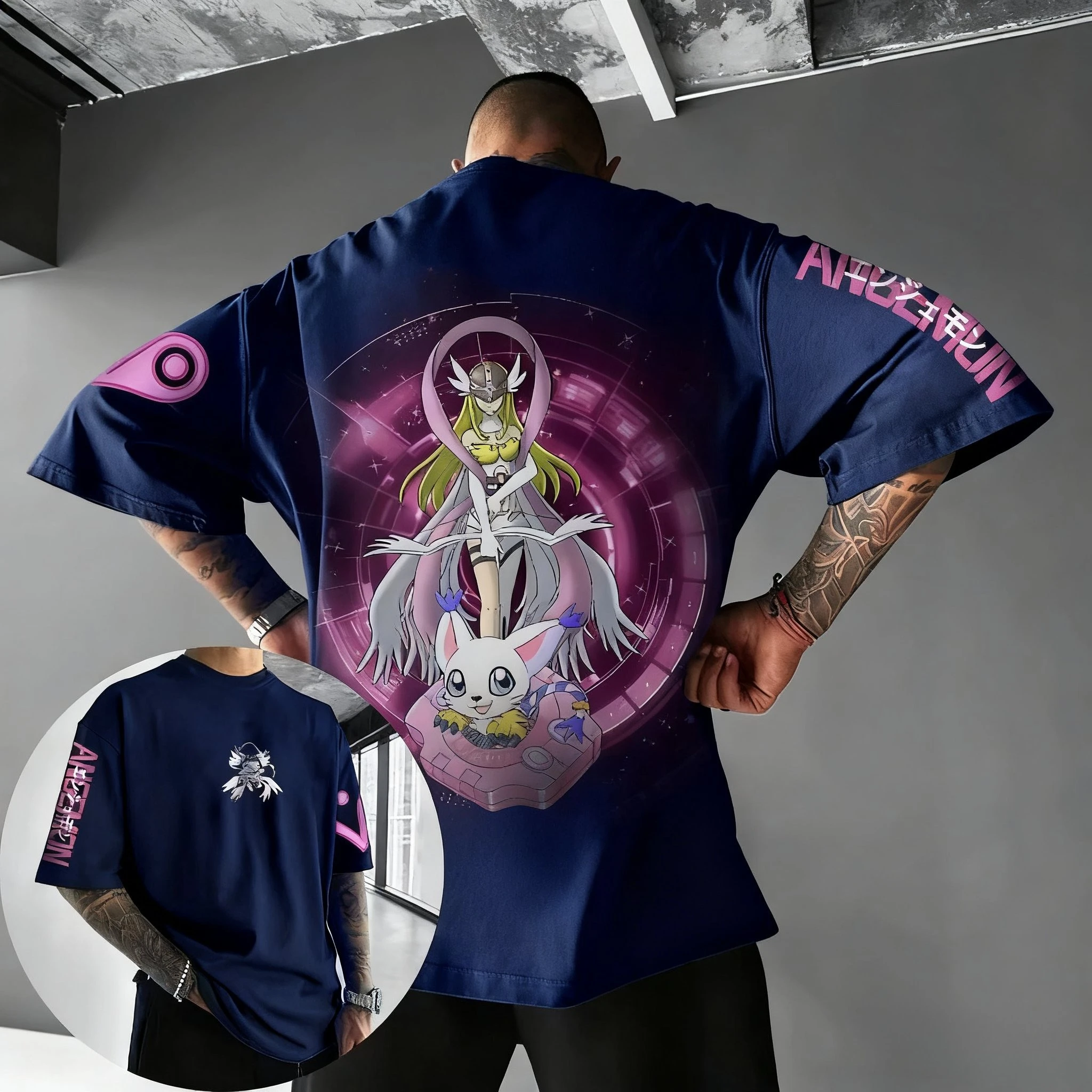 Oversized Digimon Anime Printed Men T Shirt Summer Cotton Short Sleeve Streetwear Casual Top Japanese Cartoon Graphic Tee Y2k