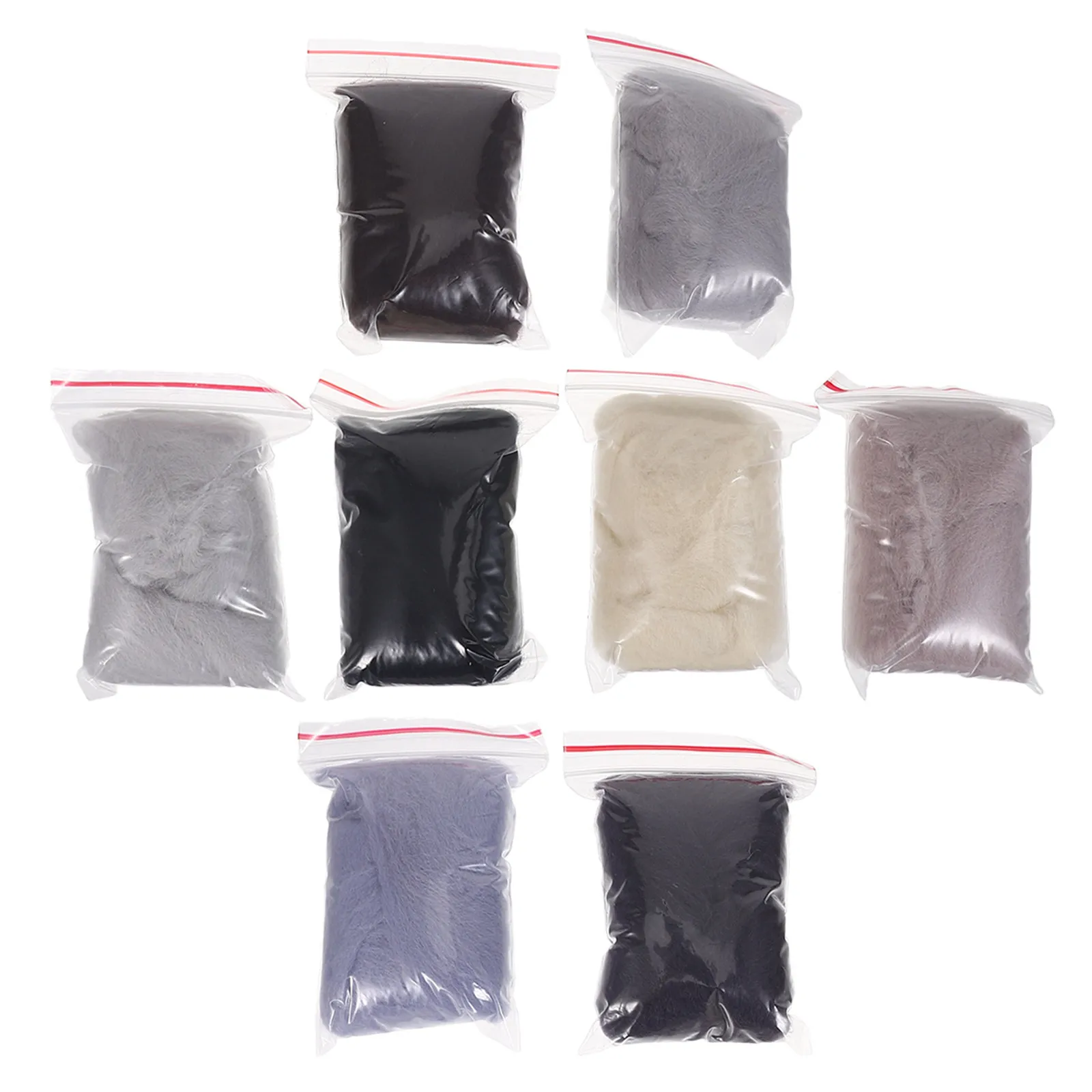 8Pcs Colored Wool Roving Pack for Needle Felting and Hand Spinning Soft Natural Felting Fiber DIY Craft Supplies Beginners