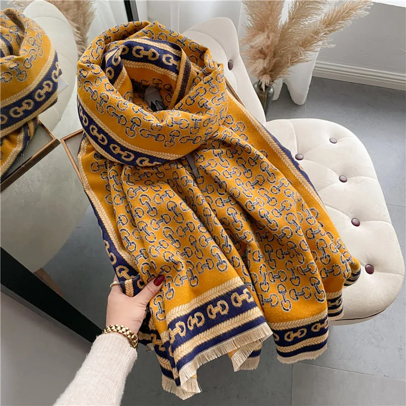 Winter Women\'s Scarf Luxury Design Double sided Cashmere Feel Scarf Warm Scarf Shawl