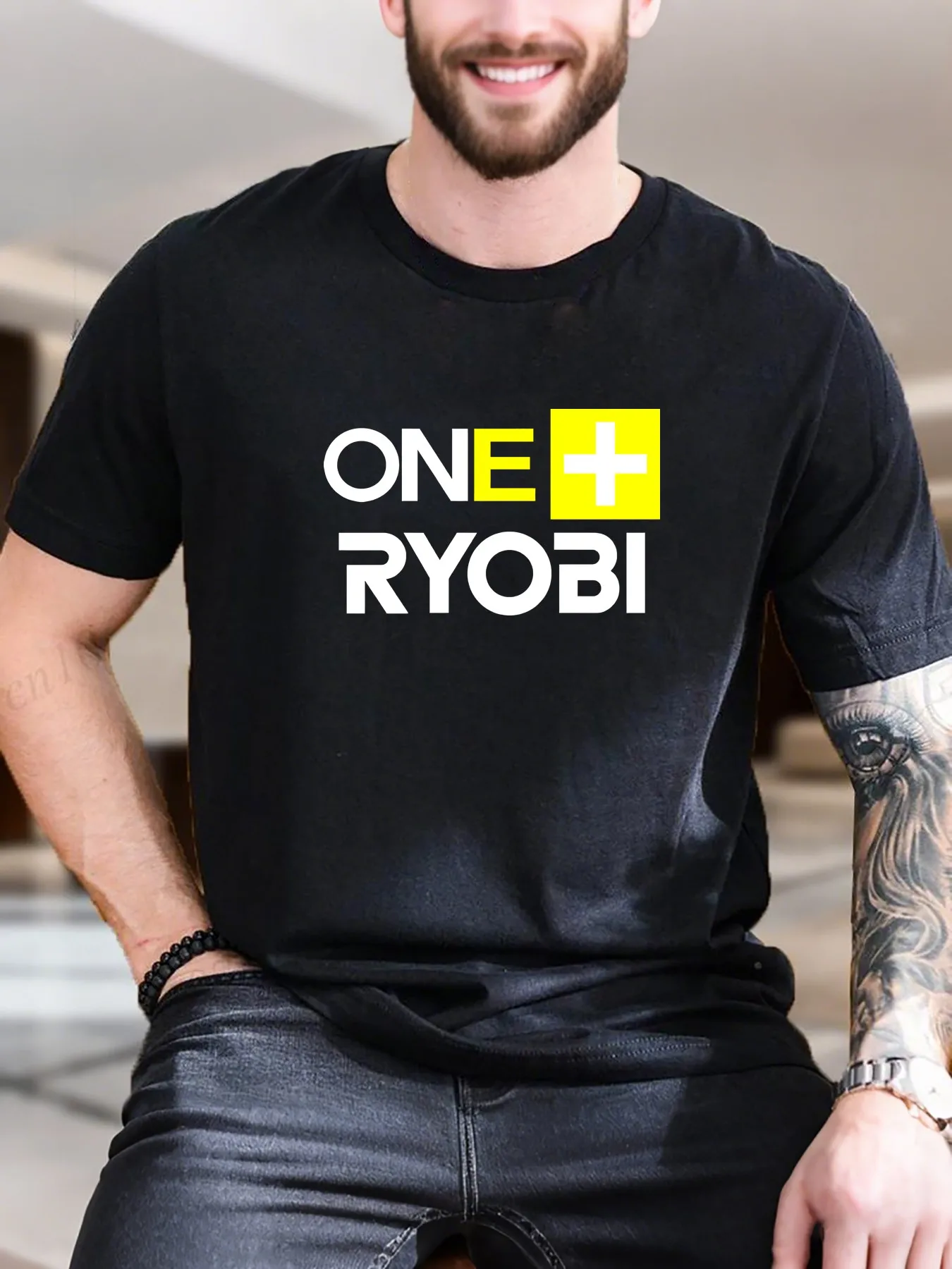 

New Arrival Fashion Men's Graphic Cotton T-Shirt White with Yellow Cross Red Box Print Breathable Pure Cotton Comfortable Casual