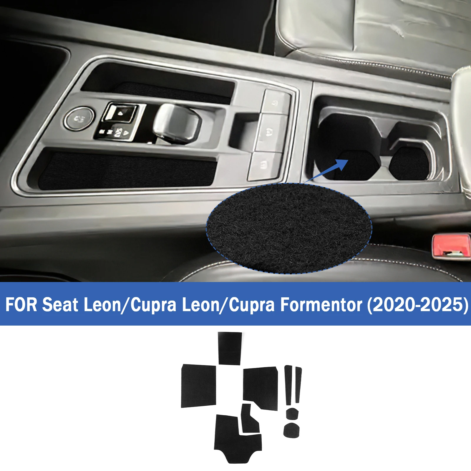 Autocollant en polyester pour panneau de commande central de voiture, compatible Seat Leon MK4/Cupra Leon/Cupra Formentor 2020 2021 2022 2023 2024 2025