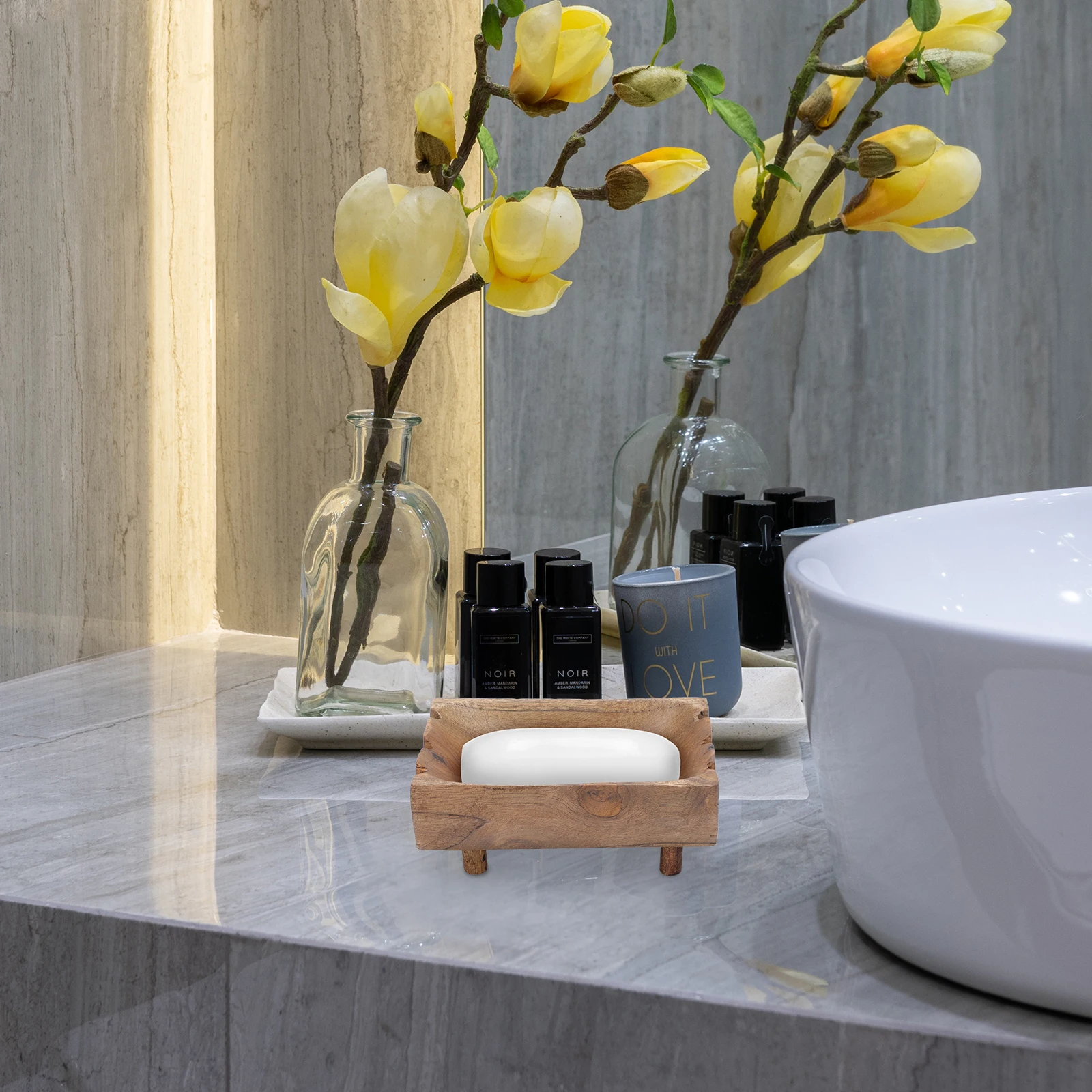 

Wooden Soap Dish Solid Wood Material Bathroom Supply Storage Box Kitchen Bath Keeps Soap Dry Clean Sanitary Prevents Breeding