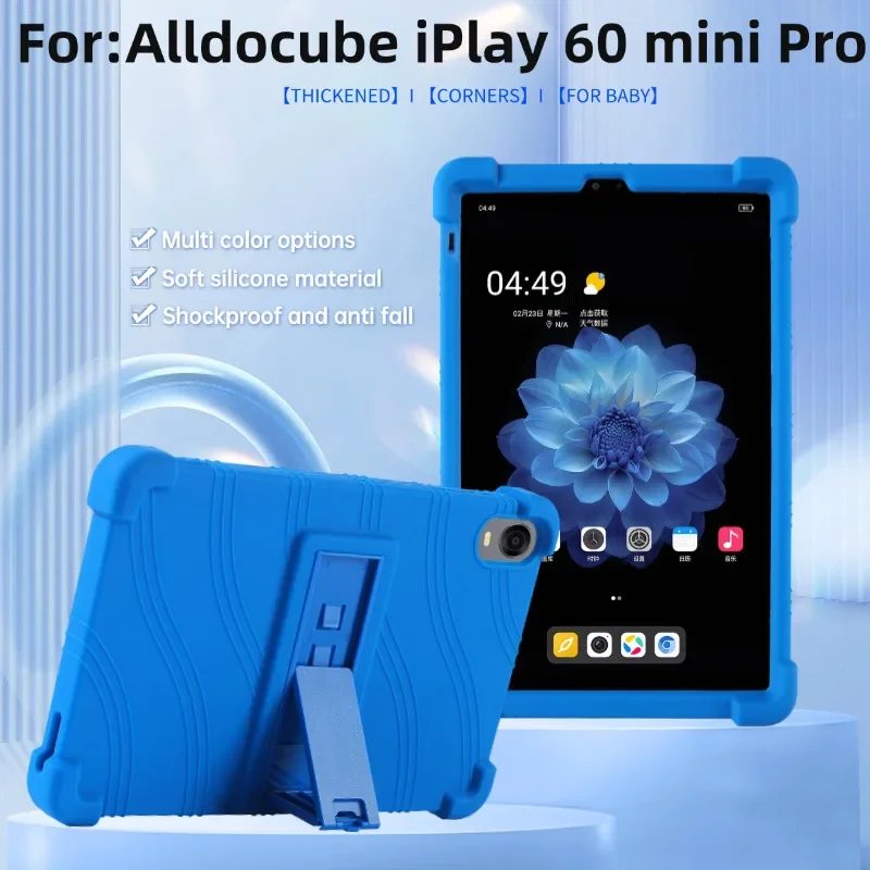 Capa para alldocube iplay60 mini pro8.4 polegadas tablet silicone capa protetora crianças amigável à prova de choque macio suporte ajustável capa