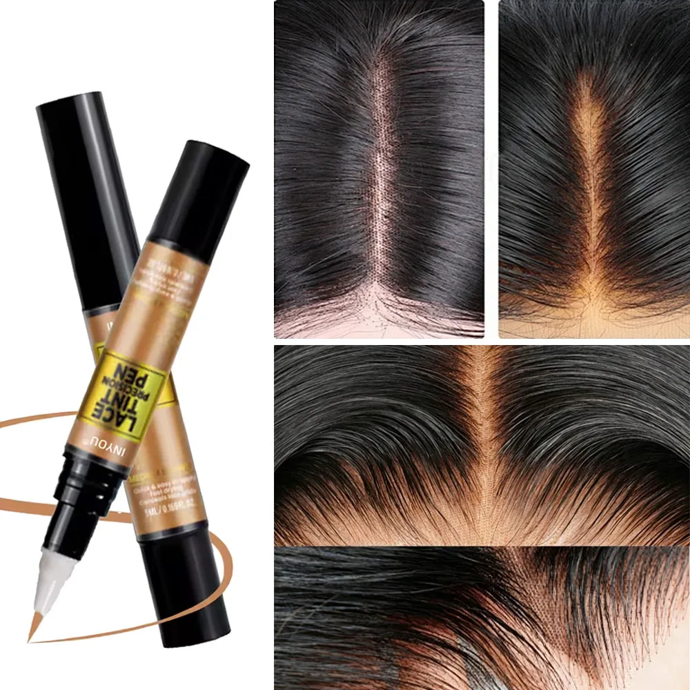 Tinted Lace Precison Parting Pen Wig Lace Tint with Brush Applicatior, Easy to use, Long Lasting Formula, Blends Natural