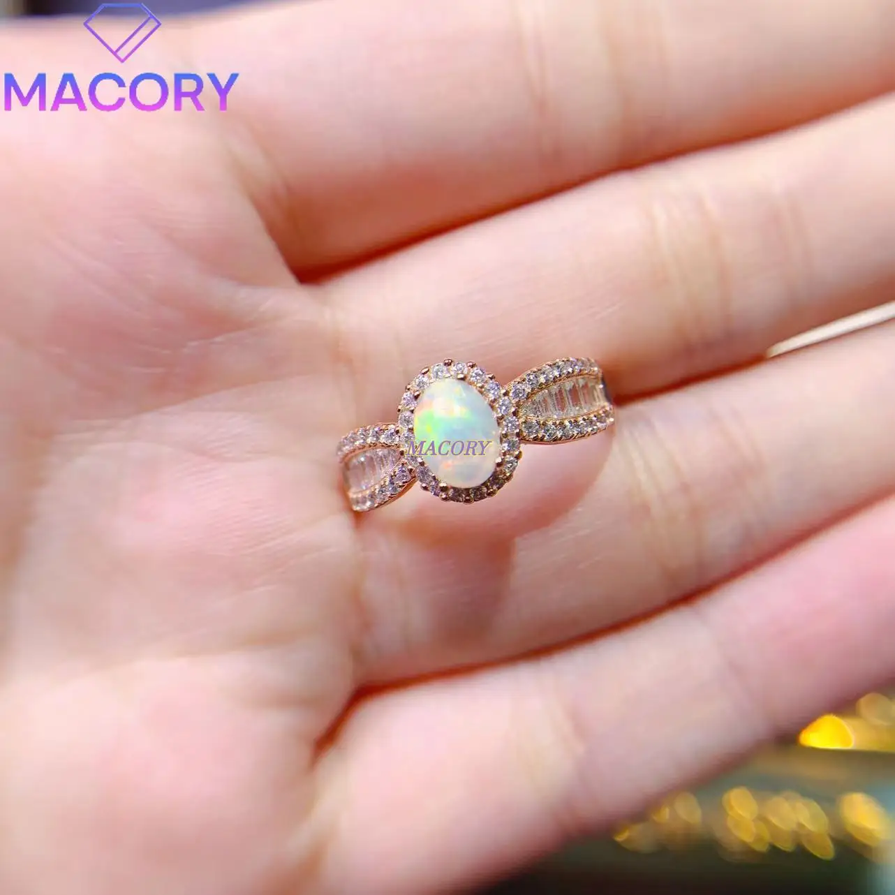 

Женское кольцо с натуральным опалом, стерлинговое серебро 925 пробы, классическая простая роскошь с низким ключом, новый стиль с сертификатом