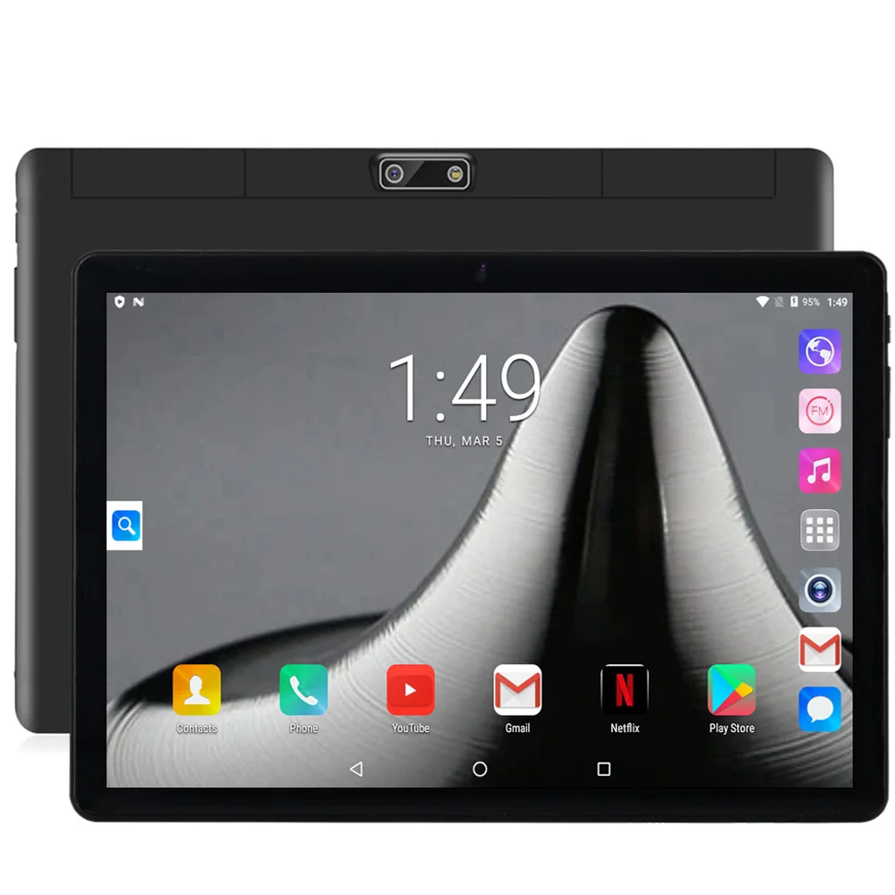 Tablette PC Android de 10.1 pouces, nouvelle version originale, Octa Core, 4 Go de RAM, 64 Go de ROM, Dean, WiFi, appel téléphonique pour les touristes, 5000mAh