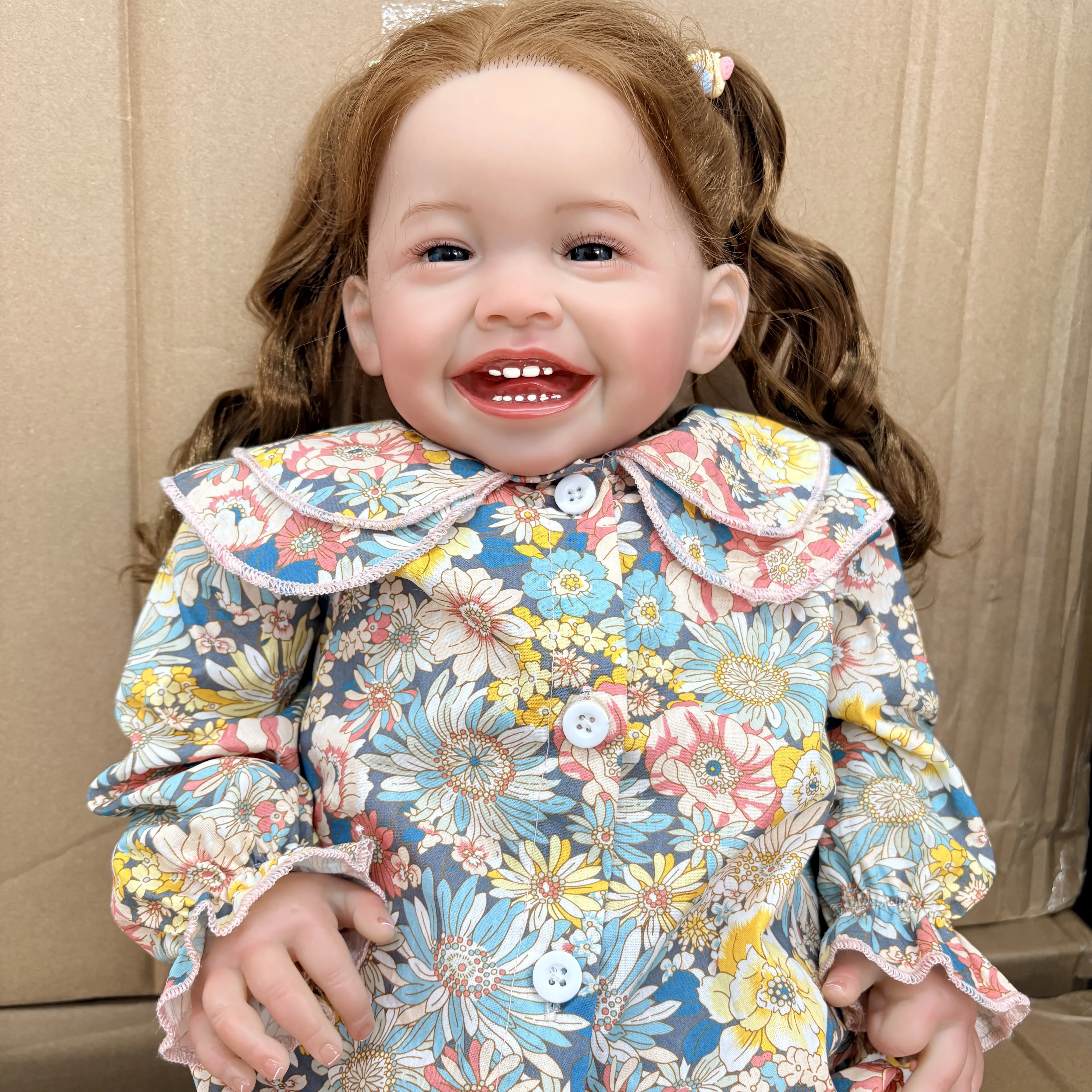 24 Inch Huge Size Reborn Baby Doll Mila with 3D Painted Skin & Visible Blue Veins Collectible Art Doll Gift for Girls