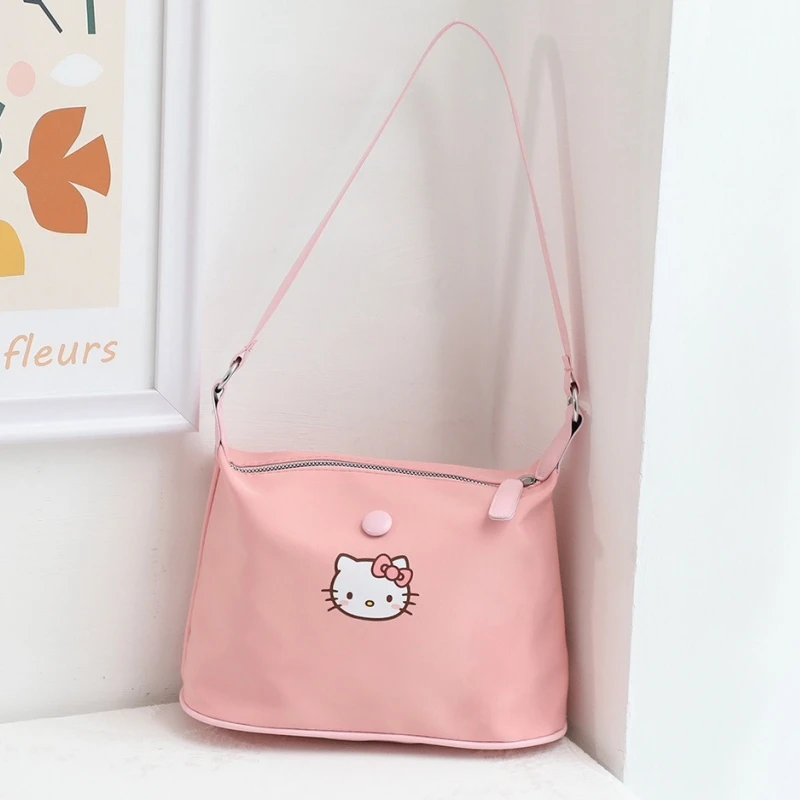 Sanrio Series Cute Kuromi Hello Kitty Underarm Bag Cartoon Cinnamoroll Versatile Casual Commuting Bag Single Shoulder Bag Gift