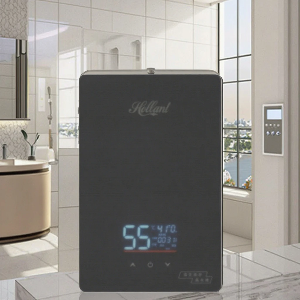 Mini Electric Tankless Instant Water Heater Easy Installation for RV Outdoor Hotel Household Car with Plastic Housing