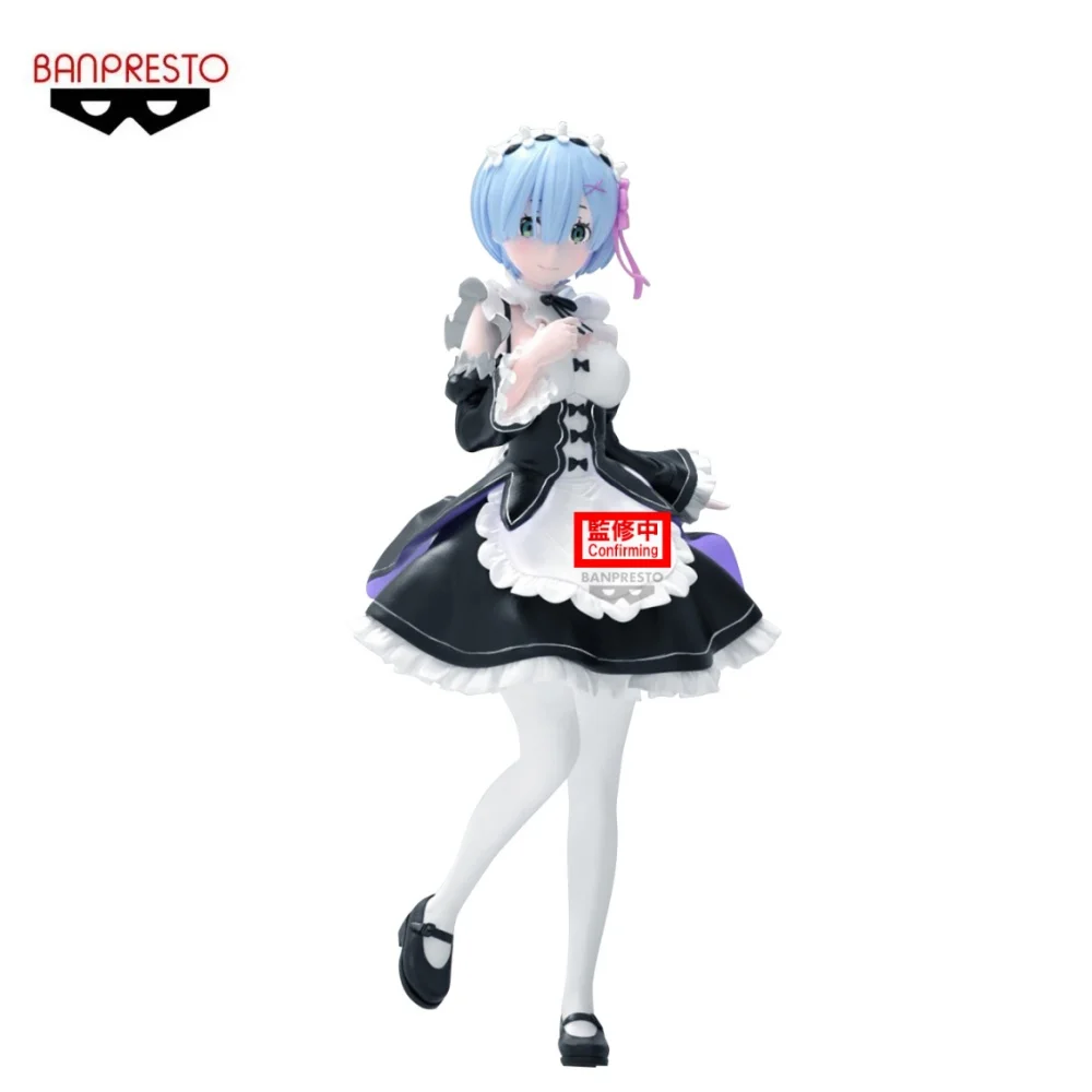 Banpresto Re:ZERO -Starting Life in Another World Anime REM GLITTER&GLAMOURS Maid ver Action Figures Model Figurine Original