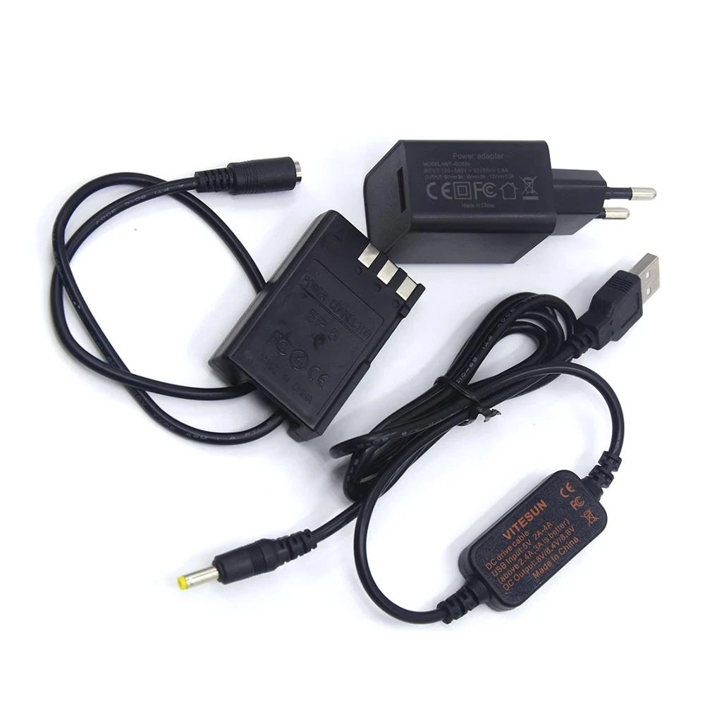 

EP-5 EP5 EN-EL9 ENEL9 Фиктивная батарея постоянного тока + USB-кабель EH5A + USB-зарядное устройство QC3.0 для Nikon D40 D40X D60 D3000 D5000