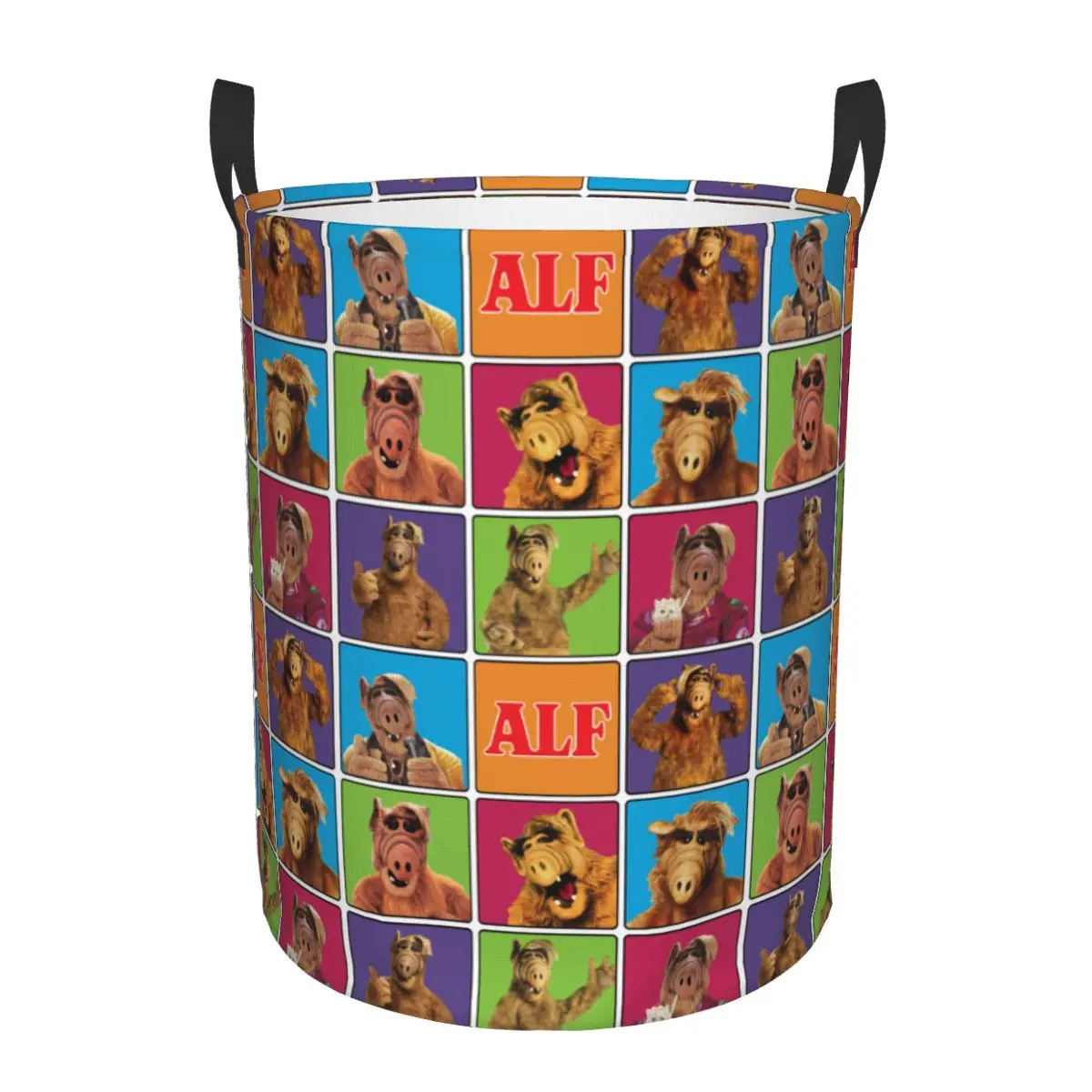 Custom Alien Life Form ALF Meme Collage Laundry Hamper Large Storage Basket Sci Fi TV Show Kids Nursery Toy Organizer