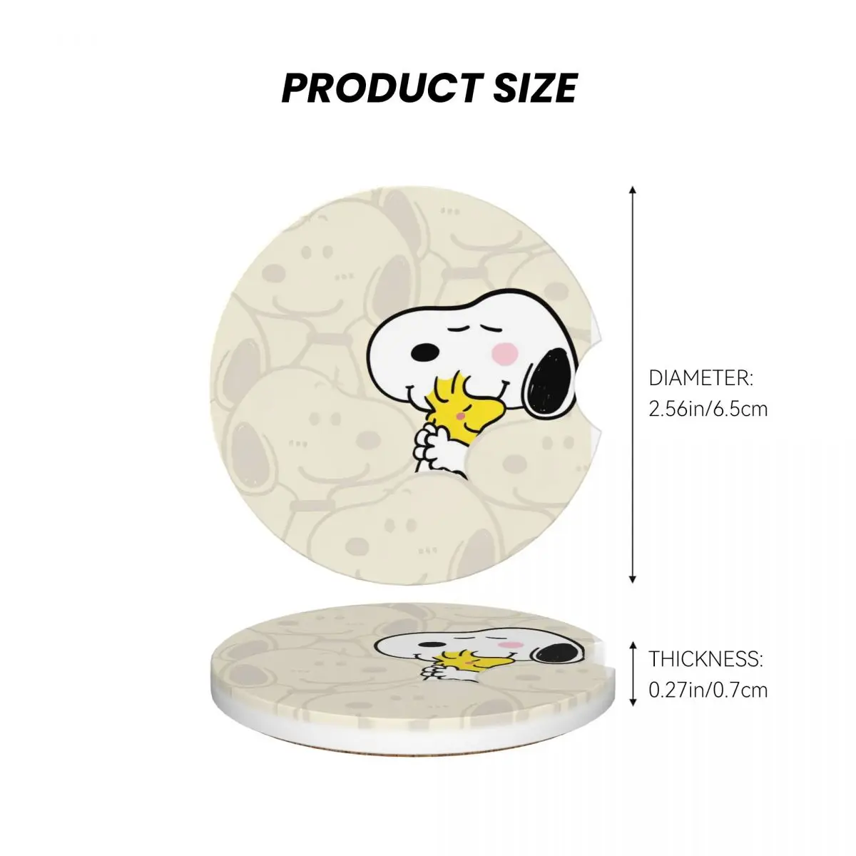 سنوبيس كارتون الفول السوداني الهزلي كأس السيارة كوستر 2 قطعة حامل الكأس العالمي المدمج في الحلي كوستر