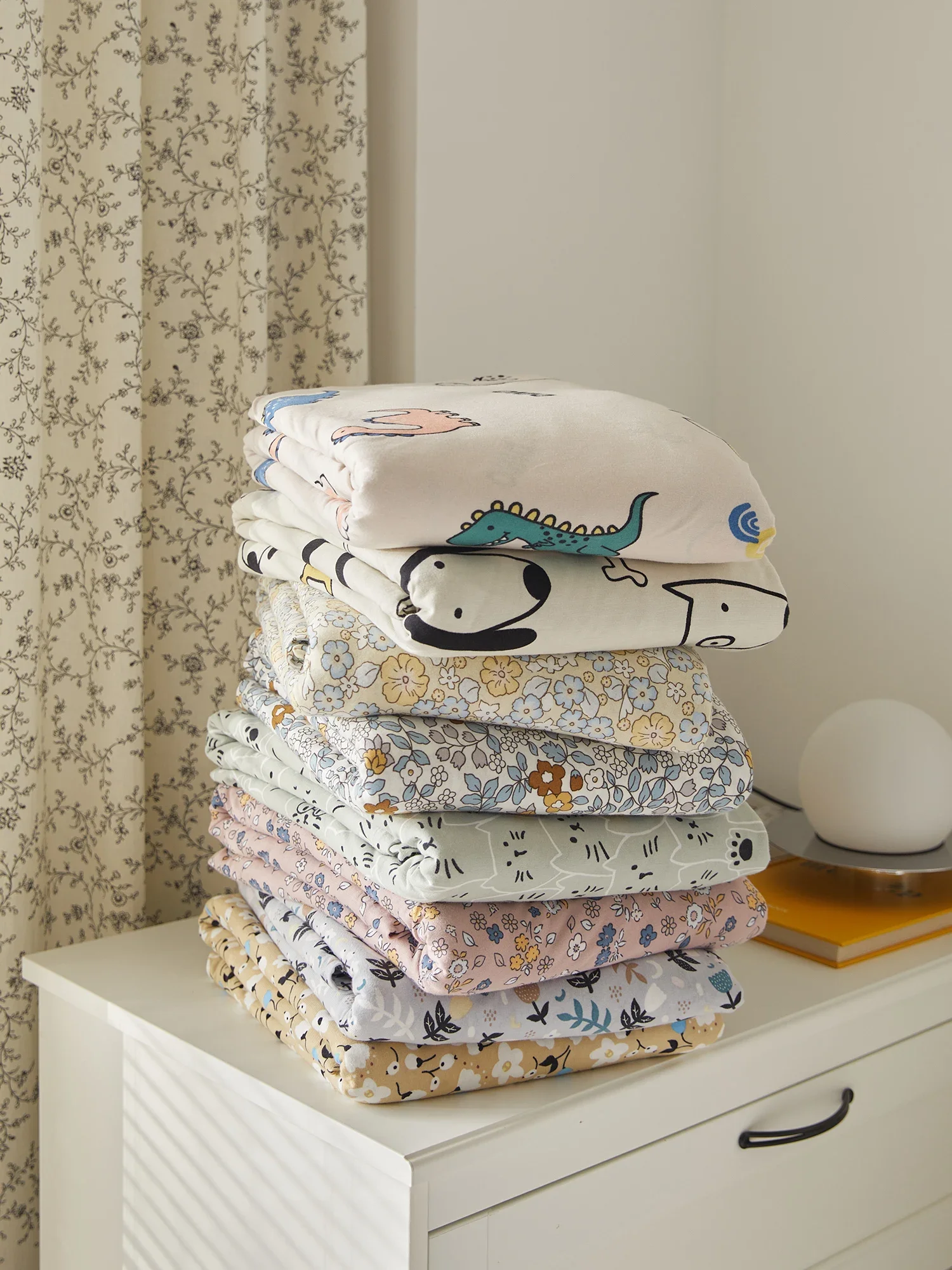 

Small floral fresh knitted cotton quilt cover pure cotton bedding single product