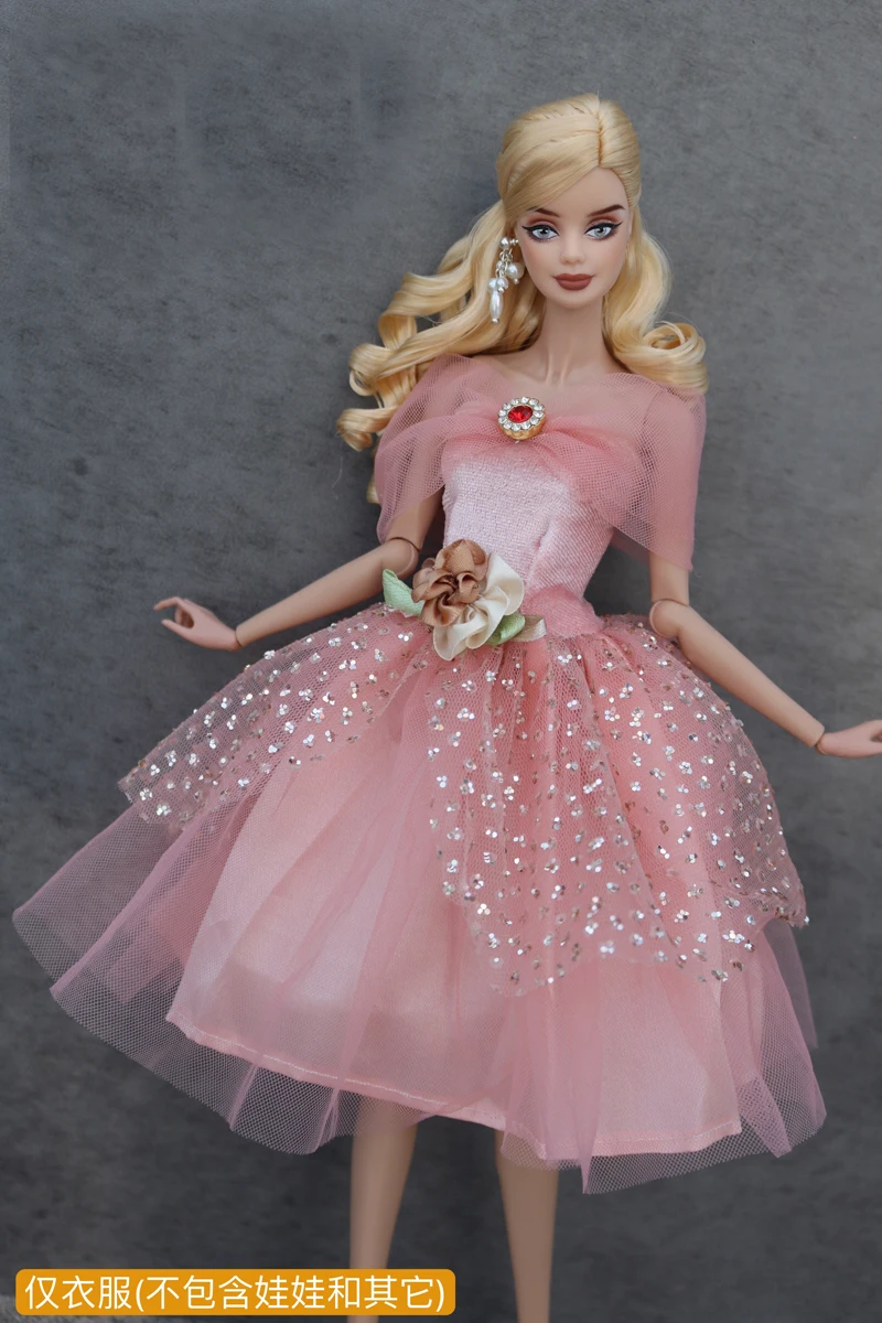 White dress / ballet dress lace evening gown / handmade 30cm doll clothing outfit For 1/6 Xinyi FR ST Barbie Doll / girl toys