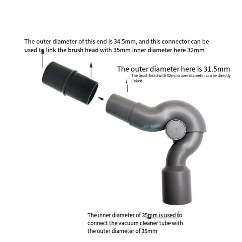 35-32Mm Bore Quick Release Tool Bottom Adapter Vacuum Cleaner Accessories No Bending Universal