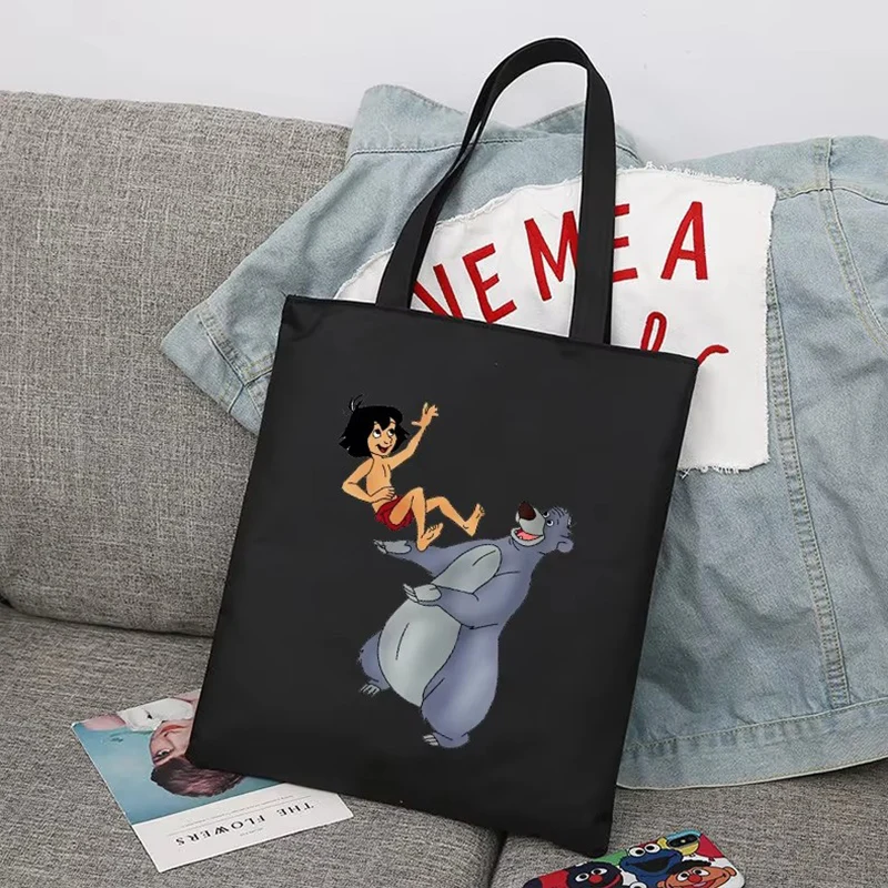 The Jungle Book Shopping Bag Handbag Foldable Reusable Cloth Shopper Harajuku Bag Student Canvas Tote Bag