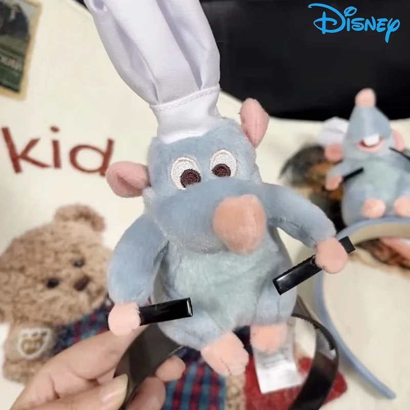 2024 New Disney Ratatouille Hairband New Cartoon Plush Doll Headband French Wide-brimmed Hairpin Photo Headdress Gift Creativity