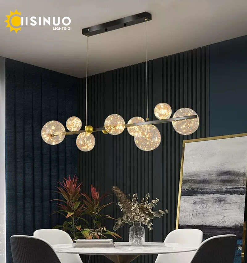 Starry Cluster Dining Pendant Lights Nordic Linear Adjustable Ceiling Lighting for Home Decor Kitchen Island Restaurant Café Bar