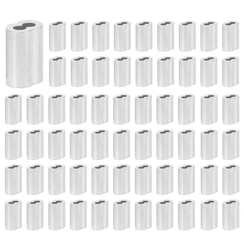 RMWIN-600PCS 1/16 Inch Cable Ferrule Set Aluminum Alloy Crimping Loop Sleeve For Wire Rope