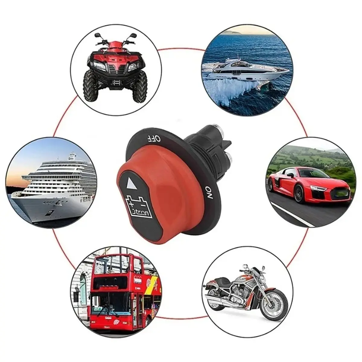 DC 12V-32V 50A Car Battery Switch Cut on Off Kill Battery Switch for Marine Boat Car RV Disconnect Isolator
