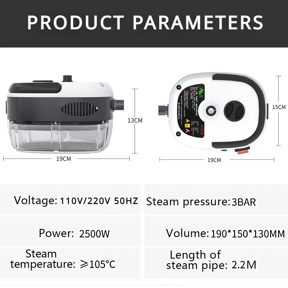 UK EU Plug 2500W High Pressure High Temperature Household Handheld Steam Cleaner Air Conditioner Kitchen Car Steam Cleaner